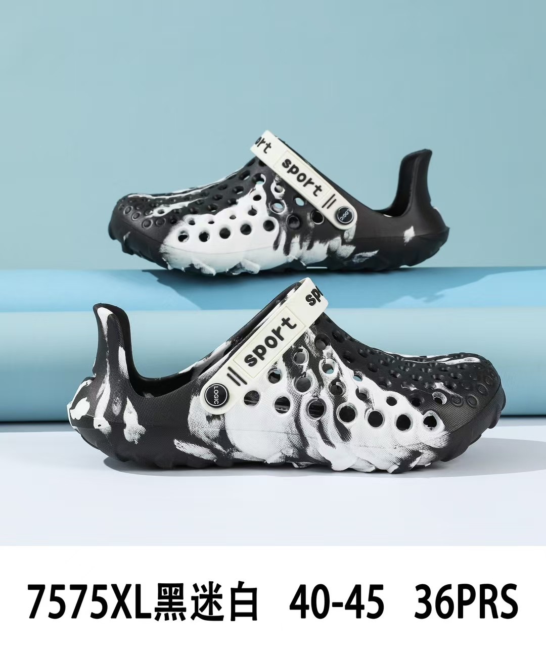 Black White Super Soft Crocs