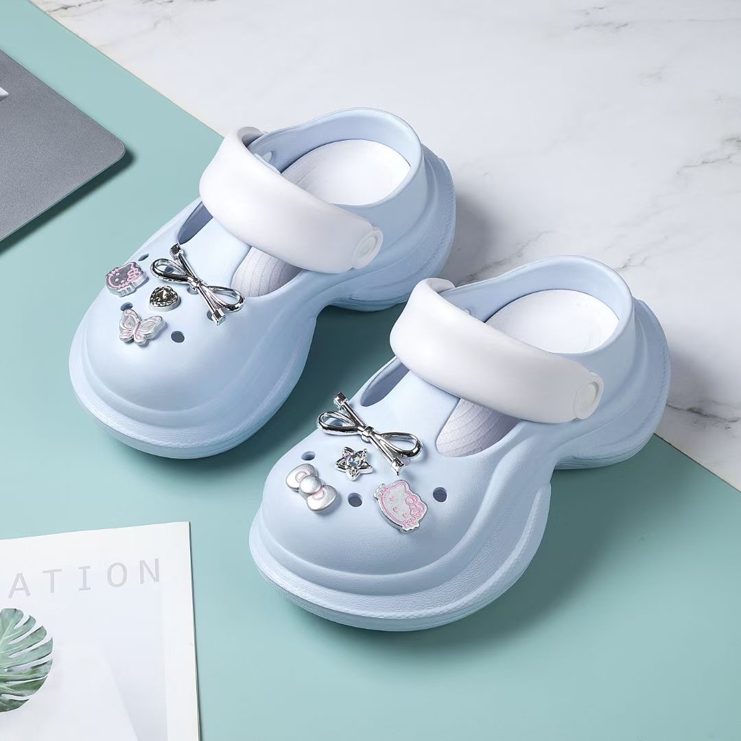 Blue White Soft Crocs